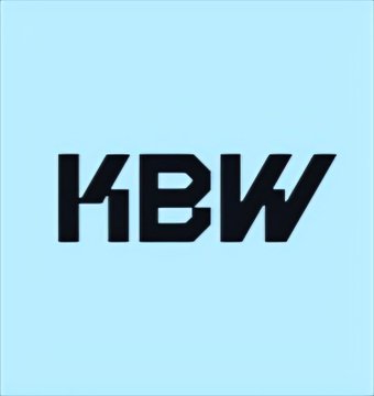 The image displays the bold black "KBW" logo on a light blue background, representing the Korea Blockchain Week conference referenced in the post, where Ripple's Monica Long is scheduled to speak.