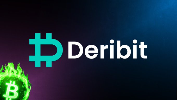 The image displays the Deribit logo alongside a flaming Bitcoin symbol on a dark background. This visual ties directly to the post's message about the massive $5 billion in open interest on Deribit's $70,000 and $72,000 Bitcoin call options, suggesting bullish positioning that could fuel a significant price surge.