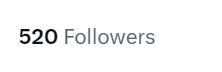 A milestone graphic celebrating "520 Followers" ties directly to the post's heartfelt message, marking the moment of reaching 520 followers after a decade of loyal companionship and family memories.