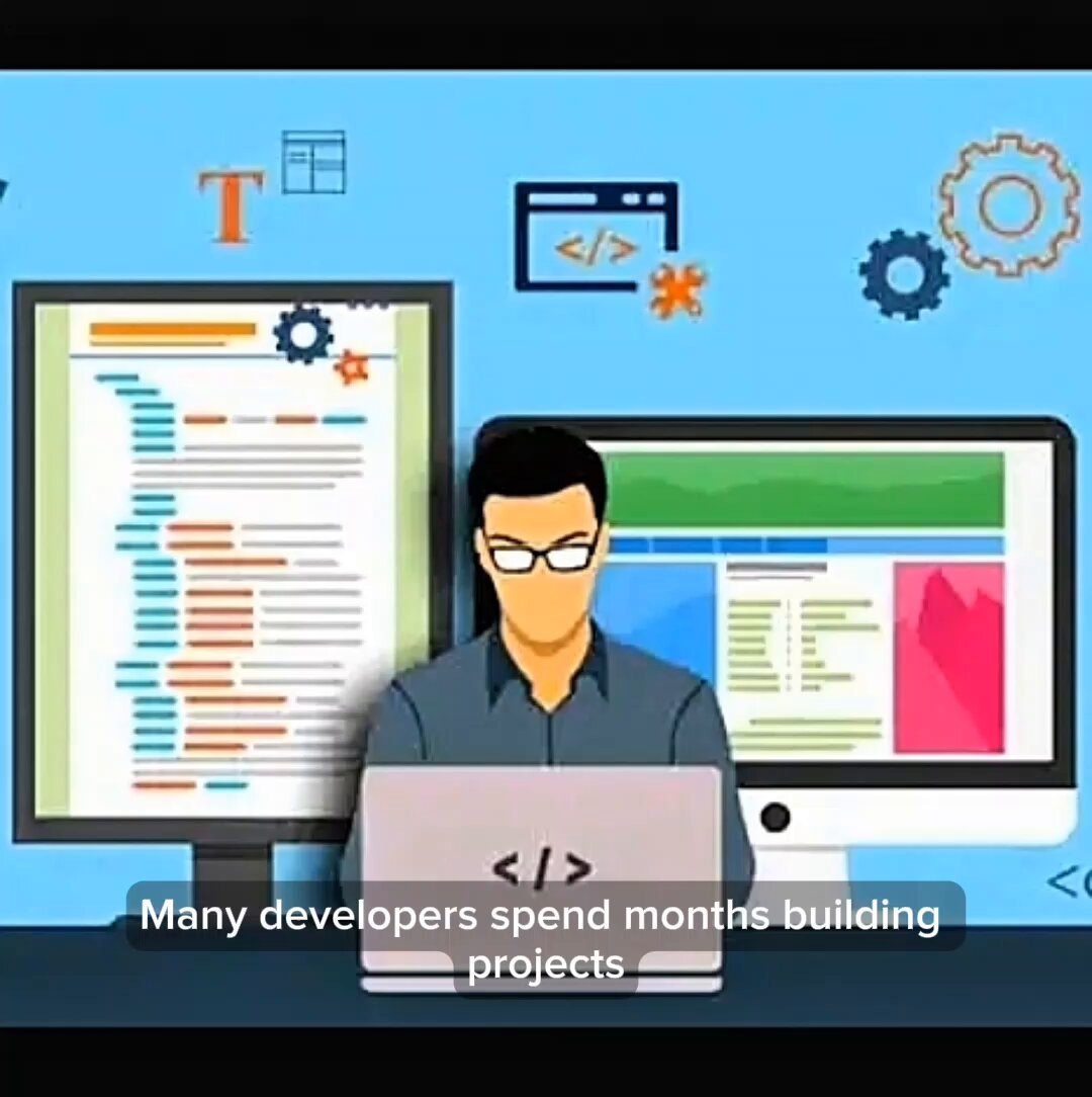 The image features a man sitting at a desk using a laptop computer while wearing glasses, with a monitor behind him displaying some code or information related to web development projects. The text above the image reads "Many developers spend months building projects", indicating that there are multiple people working on similar tasks in this field. The post also mentions a program called @riseinweb3, which is focused on helping individuals develop their skills and succeed in the world of web development.