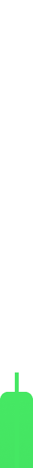 A minimalist image featuring a small green rectangle perched on top of a larger green curved shape, resembling a green candlestick chart pattern against a white background, illustrating the "green candles" referenced in the post.