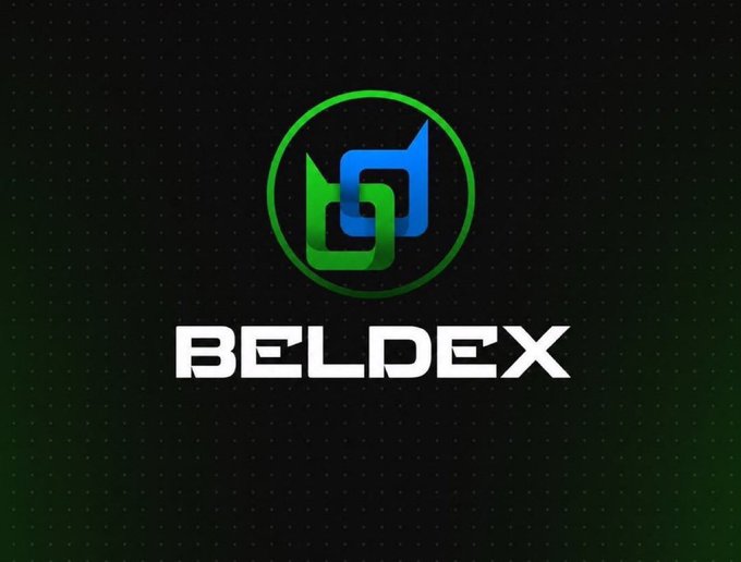 A logo for 'BELDEX' featuring green and blue interlocking shapes within a green circle on a dark background.