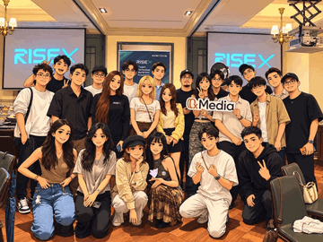 A large group of attendees poses together at an intimate dinner hosted by RISC Zero in Taipei, with branded screens displaying "RISC ZERO" visible in the background, including the partner 0xMedia. The gathering reflects the post's appreciation for the honest feedback shared during the evening with guests including @0xBeyondLee, @0xKingsKuan, @Airdrop_Lin, and @0xYukiRab.