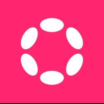 A bright pink graphic featuring a circular arrangement of six white ovals, evoking a loading or progress icon. The minimalist design complements the post's message about seizing a buying opportunity during Polkadot's ($DOT) massive 98% price decline, with the circular formation symbolizing renewal or a turning point.