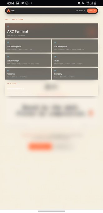 The image shows an open webpage with a large white background that has text written in orange. This page appears to be related to a topic of interest or importance, possibly involving a technology company likeARC Terminal. The caption below the image states "Gm gArc A quick look at ARC's ecosystem @TheARCTERMINAL isn'T just building an AI assistant It'S building a complete AI infrastructure". From this information, one can infer that the page is focused on discussing and showcasing how a company likeARC Terminal operates and integrates artificial intelligence into their business models.