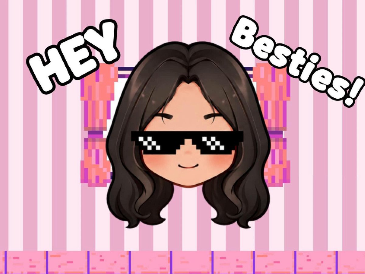 The image features a graphic with a girl wearing sunglasses, a black wig, and goggles. The background includes stripes of pink that match her outfit. Below the girl's head is text that reads "hey buddy! you're awesome!". Additionally, there are lines of code at the bottom of the image stating to pre-register for Pocket Legions in order to receive a $15 reward pack before the game is available to play.