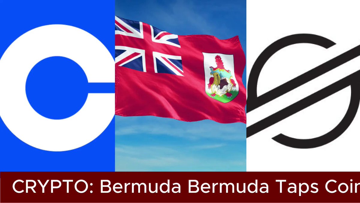 The image features three different colored flags, with the largest one being red and white. Below these flags are the words "Cypto" written in blue letters, followed by "Bermuda Bermuda Taps Coin". The text also includes a description of what the coin is for, which seems to be related to cryptocurrency or blockchain technology.