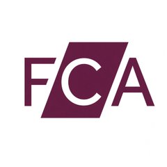 The image displays the FCA (Financial Conduct Authority) logo in maroon and white, directly referenced in the post about the UK regulator opening its authorization gateway for crypto firms.