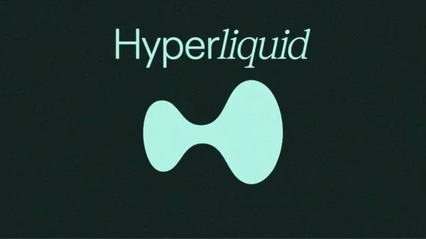 The image depicts an abstract graphic design of two overlapping circles set against a black background. Above this image, there is text that reads "Hypers Liquid", which is also surrounded by various numbers or symbols. Additionally, the phrase "Institutional demand for decentralized exchange exposure is starting to grow fast @HyperliquidX spot ETFs reportedly pulled in nearly $100M in assets within their first 10 days on a market cap adjusted basis, on a" can be seen at the bottom of the image. The numbers or symbols in this context might represent some kind of data or statistics related to the cryptocurrency market and its performance over time.