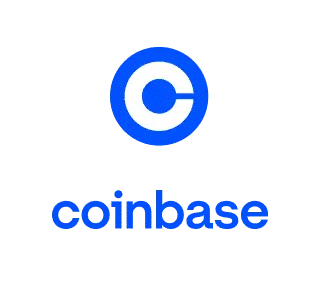 The blue Coinbase corporate logo on a white background.