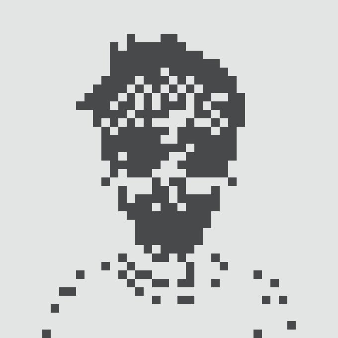 The image features an upside-down person's head, rendered as a digital art piece or a pixelated design, surrounded by black dots that create the illusion of hair. The surrounding text suggests this artwork could be for sale or part of an advertisement, with the price displayed at 0.18 eth and the seller claiming it is "a new normie". The caption reads: "I bought my normie #1446 for 0.018 eth. And since then I still wanted a second @normiesART and thought when the next dip comes, I buy !"