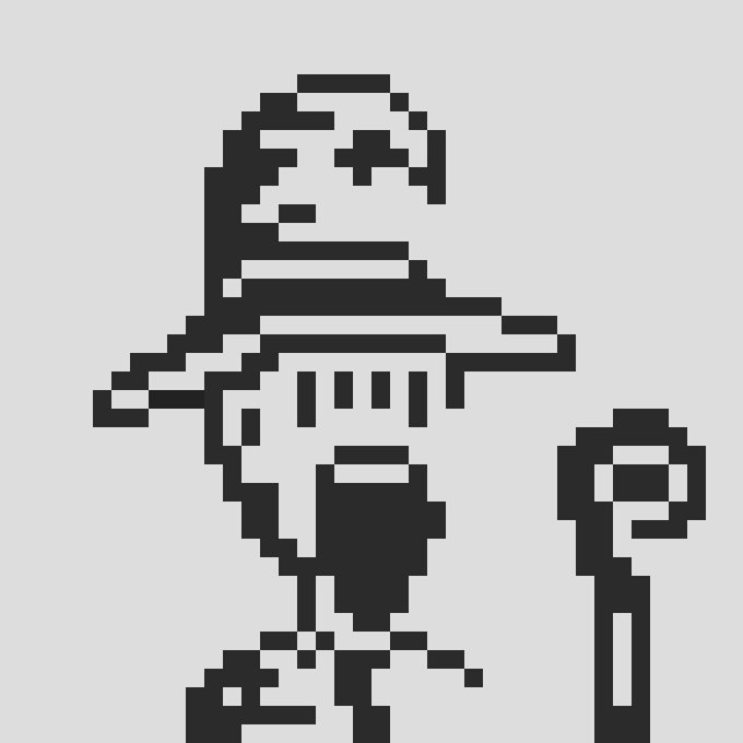 A pixel art illustration depicts a wizard-like figure wearing a wide-brimmed hat and holding a staff, serving as visual branding for the introduction of NORMIE on the WEZARDS platform. The simple black-and-white retro style evokes classic video game aesthetics, fitting the wizard-themed name.