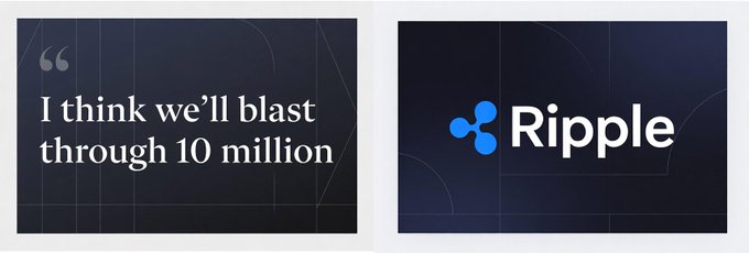 A promotional graphic featuring a quote reading "I think we'll blast through 10 million" alongside the Ripple logo, illustrating the prediction from an exclusive interview with Ripple's @ja_akinyele about XRP Ledger agentic transactions reaching the 10-million mark.