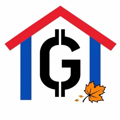 A logo features a black 'G' intertwined with a 'D' inside a red and blue house outline, with an autumn leaf in the corner.