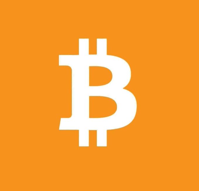 The Bitcoin (BTC) logo, a white capital 'B' with two vertical lines through it, displayed on an orange background.