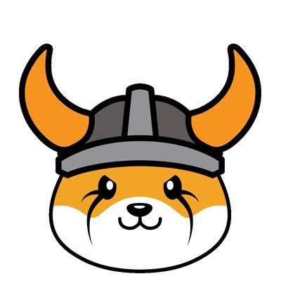 A cartoon logo of a Shiba Inu dog wearing a viking helmet with horns.