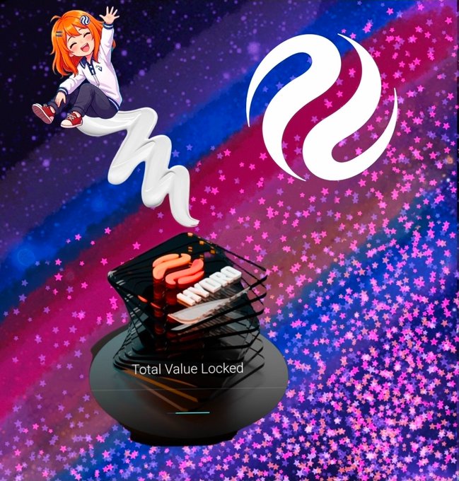 An anime-style character joyfully rides a rocket-shaped cloud above a holographic display showing "Hydro" branding and "Total Value Locked," with a stylized "h" logo floating against a vibrant pink and blue starry background. The image visually represents the exciting ascent of Hydro Protocol on Injective as the first comprehensive Liquid Staking and LSTFi platform, with the character and rocket symbolizing the upward momentum of hINJ.