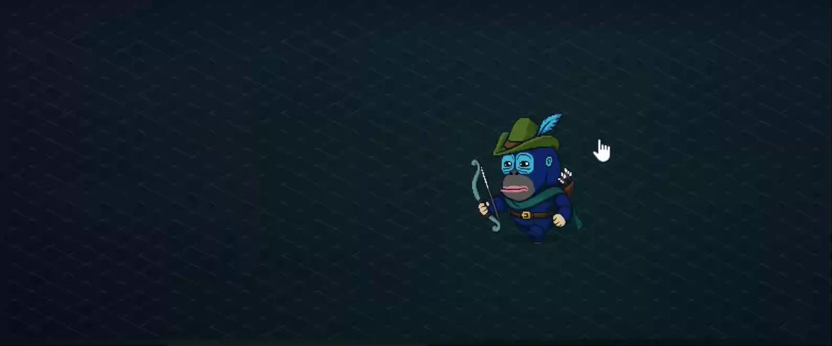 The image features a cartoon character dressed as an archer with a green hat, holding a bow and arrow. The character appears to be running or walking across a dark blue background. In the corner of the image, there's text that reads "Another unit is cooking, and it will replace the current archer." This suggests that RonkeHood It might have its own race in Age of Ronke, which could involve multiplayer gameplay with other characters from the @Ronin_Network coding solo.