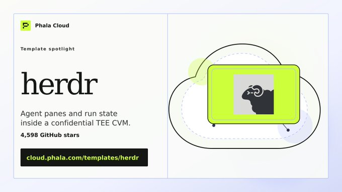 The image features a screenshot of a PostgreSQL server page with a green screen depicting a black image of an ox. The title of the image reads "Herdr", suggesting that this is likely a discussion or documentation related to Herdr, possibly from the cloud provider or another user. In the surrounding text, there are descriptions of several aspects associated with PostgreSQL and Herdr, such as maintaining agent context (TEE CVM), keeping code inside terminal panes for security reasons, prompting shells, and deploy options (cloud). These descriptions provide information about how Herdr works and what it can be used for.