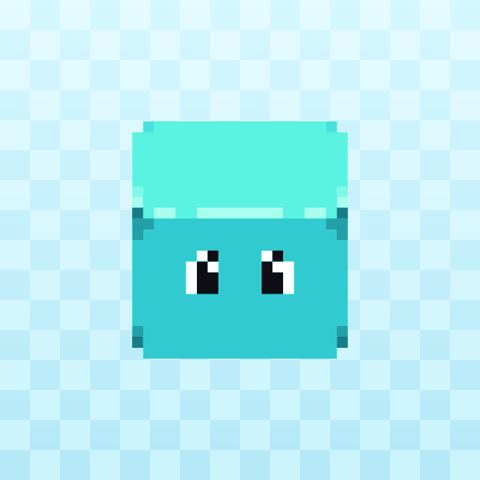A pixelated turquoise "Blupet"—a teal cube-shaped creature with large eyes—representing one of the four Blupet NFTs swept for 0.0412 ETH by buyer 0xf4f6...9314.