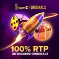 An advertisement graphic features a rocket with 'Power-Z ORIGINALS' text, '100% RTP ON BIGGER ORIGINALS', and 'Power-Z' logo.