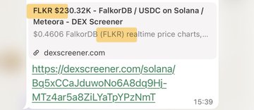 The image shows a screenshot of a phone or computer screen displaying a message from someone named "@defiprincess" with details about a trading opportunity for a stock, and the time displayed at 15:39. This text appears on the front page of the post where it says that $1k could have been made in 7 days, and @FLKR 23K is worth $30k. The main content of the screenshot highlights these trading opportunities and gives instructions to those who want to participate by purchasing or selling a stock at this specific price.