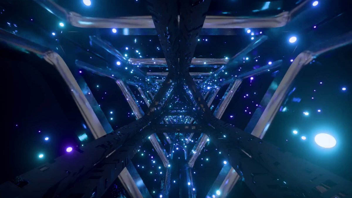 The image shows a futuristic scene with a large, metallic structure composed of triangular panels that are illuminated by blue lights. The structure appears to be made of metal or glass, giving it an industrial appearance. The perspective of the photo suggests that it is taken from within this structure, looking outwards towards the surrounding environment. The image also contains text that reads "Utility matters when it supports real execution and coordination. Lithosphere highlights LITHO’s role across Web4 network activity, including execution flows, verification, ecosystem coordination, and autonomous agent participation." This information provides context about the structure's purpose and its relationship to the broader technological landscape.