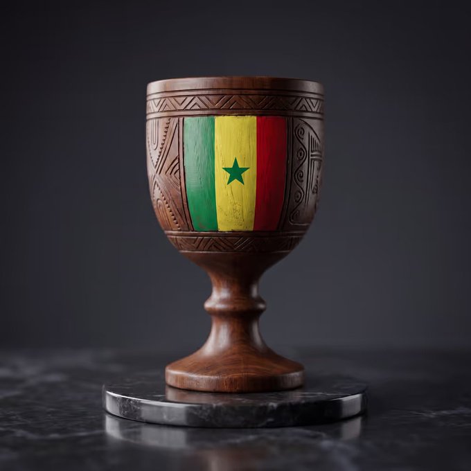 The image features a wooden cup with a colorful design, including a green, yellow, and red star on its side. The cup appears to be made of wood and has a unique design that stands out against the black background. The text "OpenSea released commemorative collectibles for this year' s World Cup Free commemorative series on ~~~ Unlimited supply! mint link: opensea.io/collection/wor" is present, which suggests that there might be a collection of these cups available for purchase or gifting.