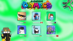 This image shows the winners of the "Abstract Olympics" with names like "WOO," "MARCELL," "NUSLE," "ROY," and "DEBORAH," along with a "TURKISH BASS" character. The post congratulates @SMylazy on winning these abstract Olympic games.