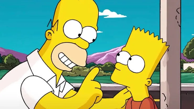 Homer Simpson aggressively points at and scolds a stunned Bart Simpson in a scene from *The Simpsons*, humorously illustrating the post's mockery of a "retarded" Pendle pool. The image evokes the exasperated, finger-wagging criticism of poor judgment, perfectly matching the post's tone of disbelief at a foolish financial position.