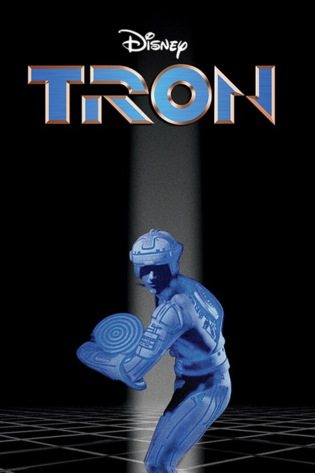 The image features a poster for the movie "TRON" with a blue-green color scheme. The poster includes a man dressed as a robot holding a book, which is part of the film's promotional material. The title of the movie is displayed in large white letters at the top of the poster, and the name "Disney" is written below it. The poster also mentions that RWA (Real World Asset Tokenization) has become one of the most watched development trends in recent years, indicating a connection to the film's theme or the broader financial market.