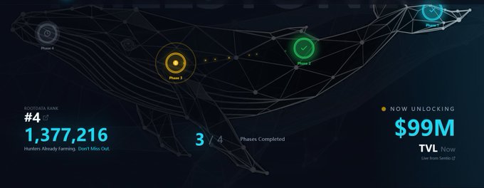 The image features a colorful whale-like graphic with text that includes numbers, symbols, and text related to cryptocurrency, such as Bitcoin, EOS, TGE (TermMax), and others. The graphics show the whale's fins and tail, highlighting its presence in the digital space. The post seems to be promoting or discussing these virtual assets on social media platforms.