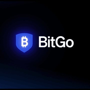 The BitGo logo, featuring a blue shield with a Bitcoin symbol and the word "BitGo" in white text on a black background.