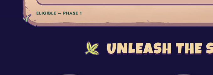 A cropped video game or promotional banner shows the text 'ELIGIBLE — PHASE 1' above the partially visible phrase 'UNLEASH THE S' against a dark purple background.