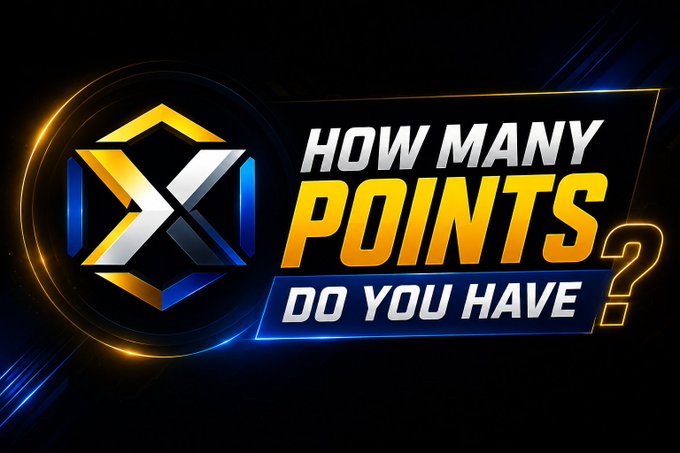 The image is a promotional graphic featuring the BNX (Binox) logo—a stylized gold and blue geometric emblem—alongside bold text reading "HOW MANY POINTS DO YOU HAVE?" in white and yellow lettering on a dark background. It serves as a call-to-action visual encouraging viewers to check their points in the BNX testnet giveaway program mentioned in the post.