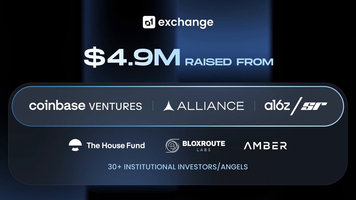 In the image, there's a white banner with black text displayed against a dark background, providing an overlay of information about investments and the names of people associated with those investments. The caption underneath reads "They've taken investments, revive it in 2025, this time around Caldera revived in 2026, @o1_exchange will revive". The focus is on the content displayed on the banner, which indicates that a new exchange has been established to raise funds for various cryptocurrency projects by collaborating with blockchain ventures and institutional investors.