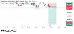 A TradingView stock chart displays a price drop on September 25 with text indicating 'Trump's executive order to acquire TikTok, with the idea of adding $14B to the market cap' and a '#TikTok' tag.