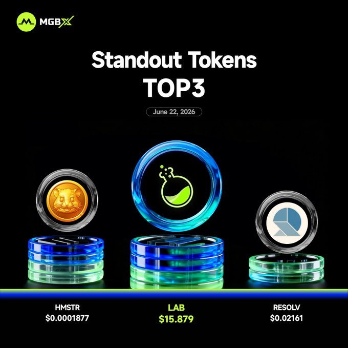 The image shows a series of coin stacks placed against a black background, each stack having three coins - one at the bottom left corner, one in the middle, and another at the top right corner. The coins are made up of blue glass pieces. In the caption underneath the image, there is information about the Standout Tokens Top 3 in a smaller font size than the rest of the text.