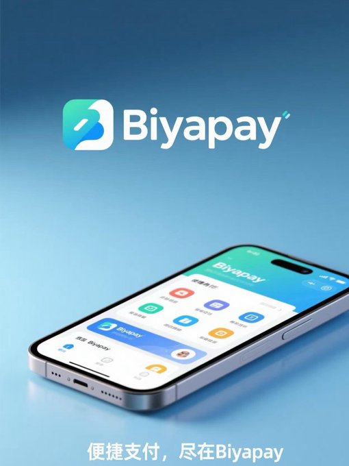 A promotional image for Biyapay, featuring its blue and green logo above a smartphone displaying the app's interface, with the tagline "便捷支付，尽在Biyapay" (Convenient payment, all in Biyapay) at the bottom. The visual supports the post's message about stablecoins like USDT evolving beyond trading platforms into practical, everyday payment solutions for goods, subscriptions, and overseas purchases.