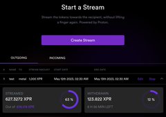 A dark screen recording of a 'Start a Stream' interface with a purple 'Create Stream' button and various timeline settings, though much of the text is illegible due to blur.