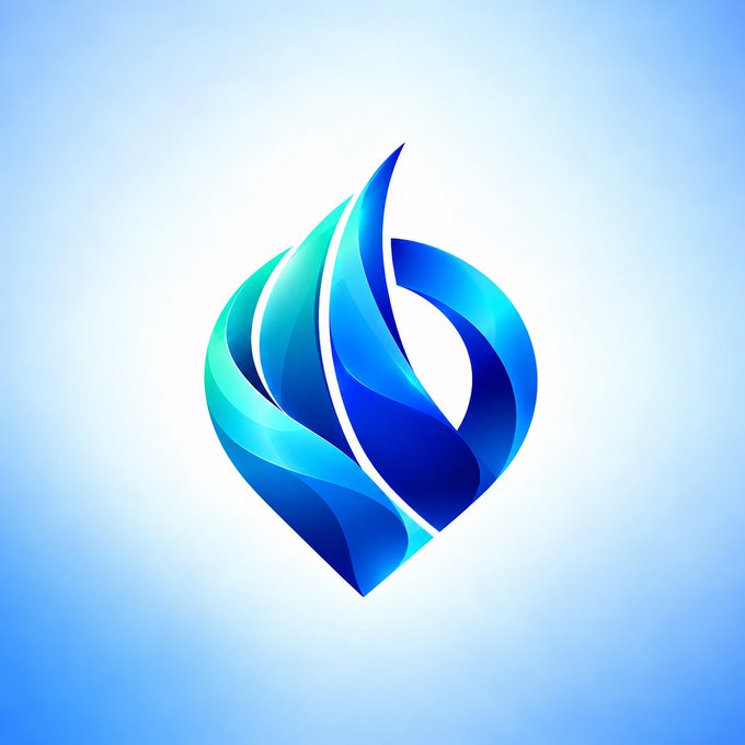A stylized blue and teal flame or droplet-shaped logo on a light blue background serves as the branding for $FINRA, the decentralized meme coin being launched on the Solana blockchain with an airdrop promotion targeting the first 2,500 addresses.