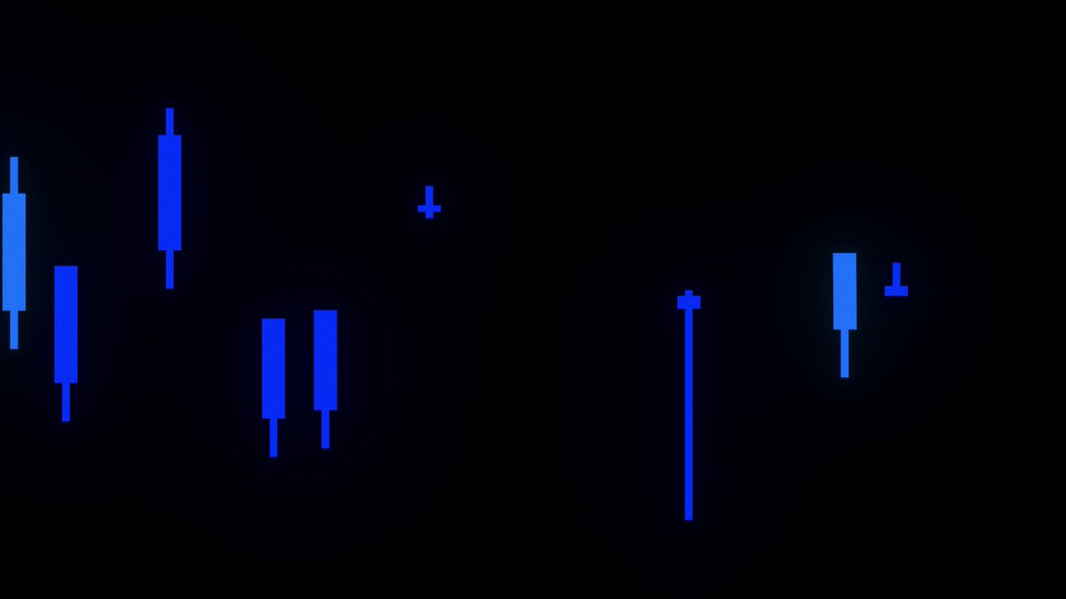 The image shows a close-up of a blue square against a black background. The square appears to be a sticker or a logo with a unique design that stands out against the dark backdrop. The caption below the image reads "What'S the spot exchange with market leading market share on Base, leaning heavy into tokenized stocks and FX, and expanding to Ethereum mainnet?". This phrase is likely an inside joke or reference to a specific event in the cryptocurrency world.