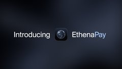 Simple graphic with text 'Introducing EthenaPay' on a dark background.