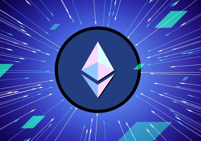 The image features an illustration of a blue circle with a white triangle inside, surrounded by a burst of green and blue lines. The background appears to be a mix of blue and purple colors, creating a sense of movement or energy. The caption at the bottom of the image reads "BREAKING: ETHEREUM FUNDING WARNING Ethereum could face a core development funding crisis within the next few months, according to former Ethereum Foundation contributor Trent VanEpps." This suggests that there might be an impending issue with the Ethereum blockchain or its underlying technology, which could potentially impact the stability and functionality of the cryptocurrency.