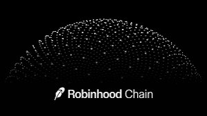Black logo graphic with a stylized dotted dome/chain structure above the text 'Robinhood Chain'.