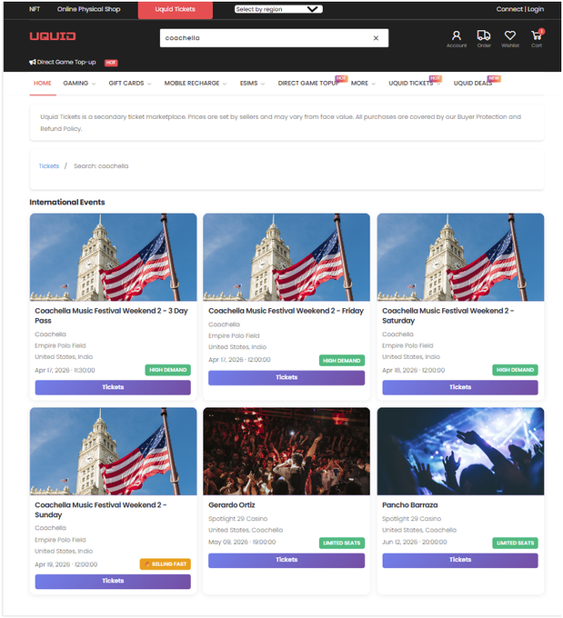 The image shows a website that displays various events happening across different cities. The website features a large American flag at the top of the page, which suggests that the content may be related to American culture or events. The website also has a "Tutoring" section and a "Ticket" button, indicating that it is designed for educational purposes or event access. The image shows an advertisement for a music festival in San Francisco, with a crowd of people gathered around a stage. This information can be helpful to users looking for events happening nearby or interested in attending such events.