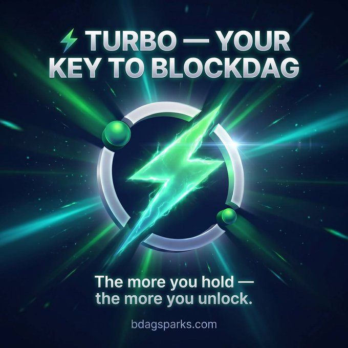 The image features a vibrant graphic design with a green lightning bolt symbolizing a key to the BlockDAG ecosystem. The background of the image is dark blue, providing contrast for the lightning bolt. Below the lightning bolt, there's text that reads "TURBO—your key to BlockDAG". This suggests that the key in question is related to the TURBO cryptocurrency and its associated blockchain technology. The design also includes a quote about the importance of holding onto the key, which implies that it can lead to more rewards or benefits within the BlockDAG ecosystem.