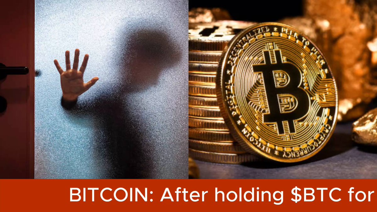 The image is a collage featuring two distinct elements: one depicts a person's face partially obscured by an object behind a glass window, while the other shows a stack of gold coins. The text overlay on this part of the collage reads "BTC::After holding $BTC for seven months Whale has sold 800 $BTC for approximately $50.24M. The entity originally acquired Bitcoin seven months ago at an entry price of 
$106,866 per $BTC, representing a realized loss of $35.3M."