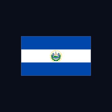 The flag of El Salvador is displayed, featuring horizontal blue and white stripes with the national coat of arms in the center, representing the country that recently received approximately $138 million from the IMF after waiving a Bitcoin purchasing limit breach.