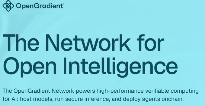 The image displays a promotional banner for OpenGradient, branded with the tagline "The Network for Open Intelligence" and text describing it as powering "high-performance verifiable computing for AI: host models, run secure inference, and deploy agents onchain."

The banner visually introduces the OpenGradient project (ticker $OPG), which is being featured as Binance TR's 46th HODLer Airdrop for BNB holders, tying the brand identity directly to the airdrop announcement.